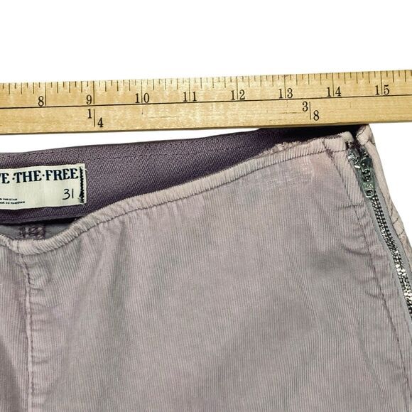 We The Free Flare Pants Womens 31 Lavender High Rise Corduroy Stretchy Side Zip - Picture 9 of 14